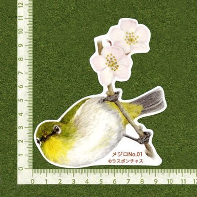 画像2: 【野鳥生活】防水UVステッカー「メジロ01」送料180円 